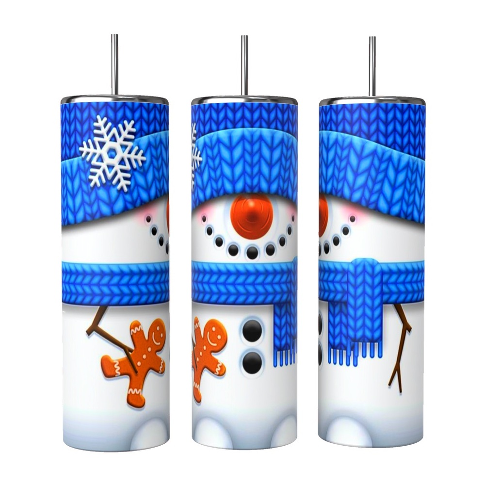 Snowman Holiday Tumbler 20oz Stainless Steel sublimated Tumbler double wall